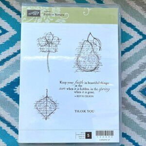 NEW Stampin' Up! Faith in Nature Clear Cling Mount Stamps, Set of 5, Hostess Set